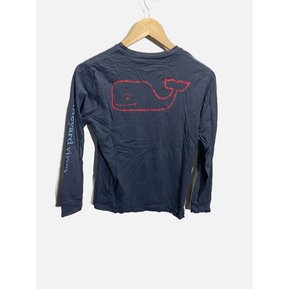 Vineyard Vines Pocket T-Shirt Kids Medium 12-14 Blue Whale Graphic Preppy Tee